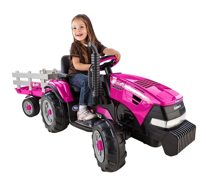 pink ride on digger
