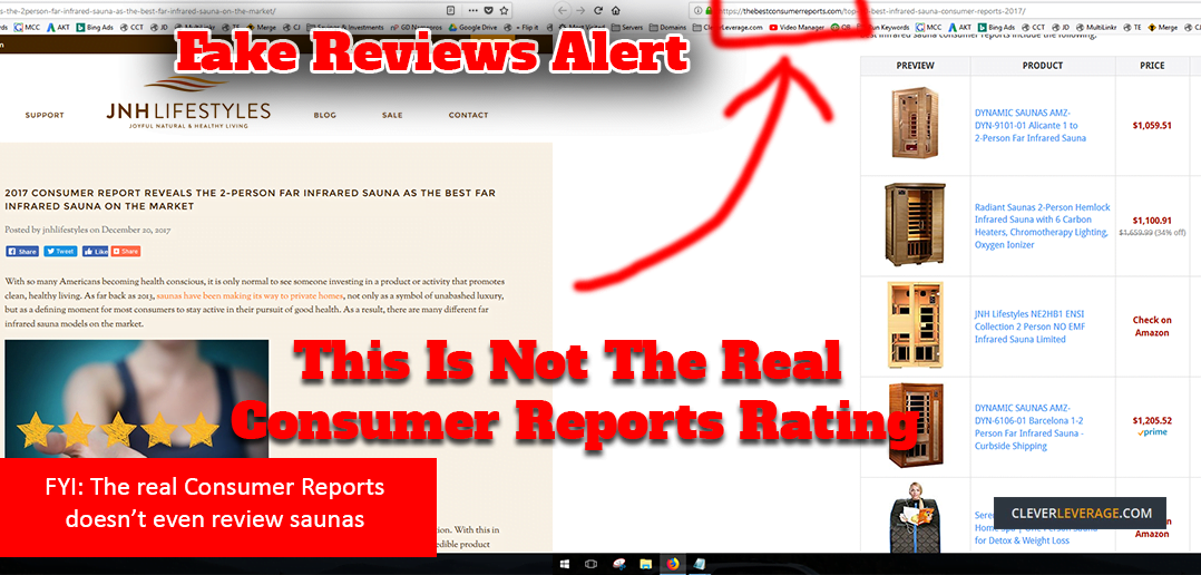 fake consumer reports infrared sauna review ratings