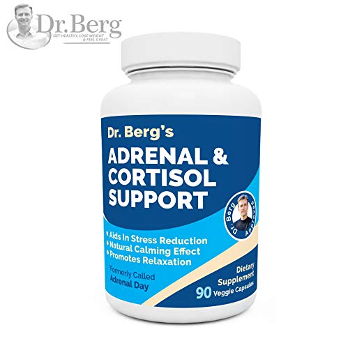 Dr. Berg’s Adrenal & Cortisol Support: Natural Stress & Anxiety Relief for a Better Mood, Focus and Relaxation; Turn Off Your Busy Mind, Vegetarian Ingredients : 90 Capsules (Adrenal Cortisol Support)