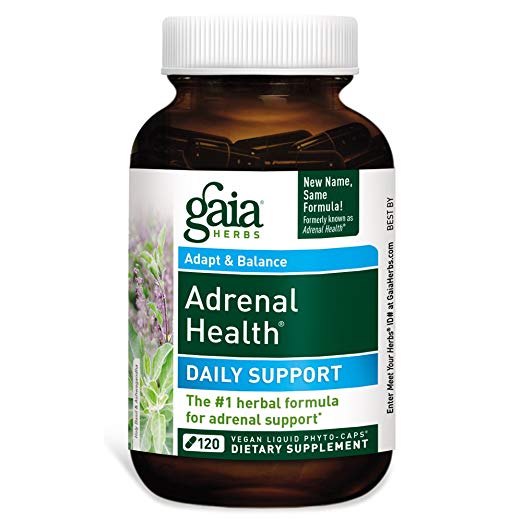 Gaia Herbs Adrenal Health Daily Support, Vegan Liquid Capsules, 120 Count - Stress Relief and Adrenal Fatigue Supplement, Holy Basil, Ashwagandha, Rhodiola Adrenal Complex